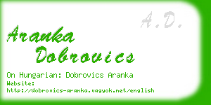 aranka dobrovics business card